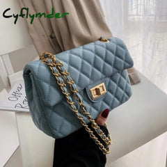 Fashion New Plaid Chain Crossbody Bags Women Messenger Bag Female Lock Cross Body Shoulder Pu
