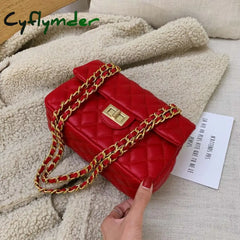Fashion New Plaid Chain Crossbody Bags Women Messenger Bag Female Lock Cross Body Shoulder Pu