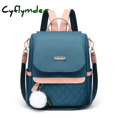 Fashion Nylon Mochila Trend Solid Color Women Shopping Backpack Anti-Theft Travel Bag School Bags