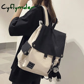 Fashion Women’s Backpack Contrast Color Waterproof Nylon Travel Bag Teen Girl College Student