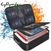 File Bag With Lock Fireproof Waterproof 3-Layer Document Safe Portable Travel Storage Pouch For