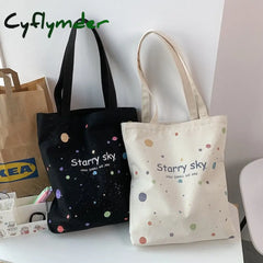 Handbag For Women Tote Bag Shoppers Designer Japanese Style Fashion Large Capacity Starry Sky Girls