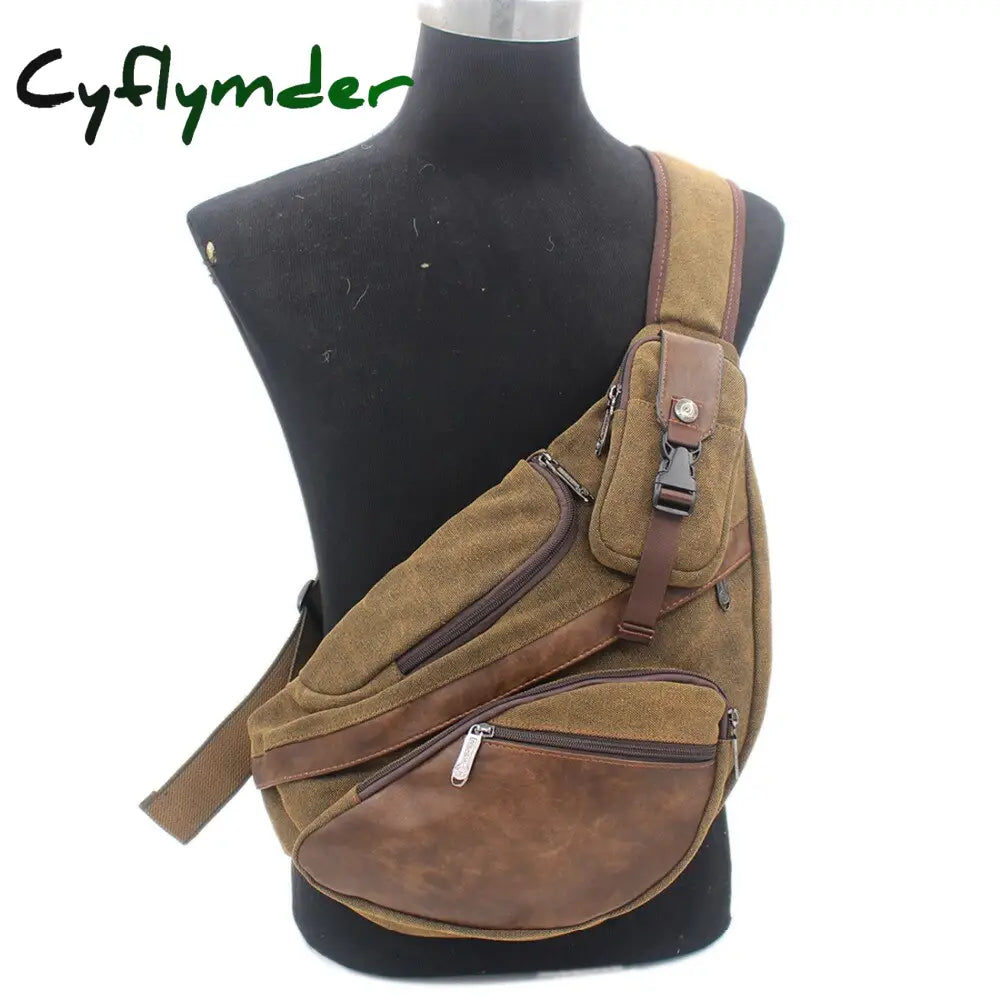 High Quality Men Canvas Sling Chest Daypack Backpack Travel Capacity Brand Famous Cross Body Single