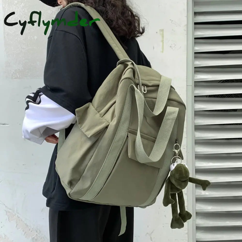 Hocodo New Solid Color Women’s Waterproof Nylon Backpack Simple School Bag For Teenage Girl