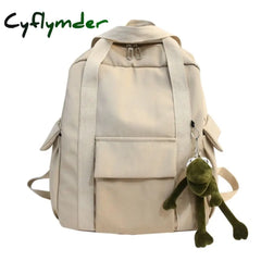 Hocodo New Solid Color Women’s Waterproof Nylon Backpack Simple School Bag For Teenage Girl