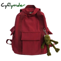 Hocodo New Solid Color Women’s Waterproof Nylon Backpack Simple School Bag For Teenage Girl