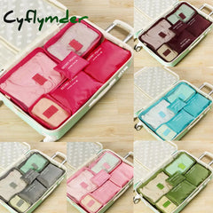 Hot Selling 6Pcs Travel Clothes Storage Waterproof Bags Portable Luggage Organizer Pouch Packing