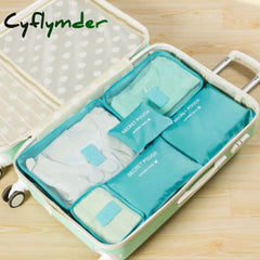 Hot Selling 6Pcs Travel Clothes Storage Waterproof Bags Portable Luggage Organizer Pouch Packing