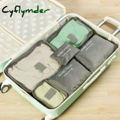 Hot Selling 6Pcs Travel Clothes Storage Waterproof Bags Portable Luggage Organizer Pouch Packing