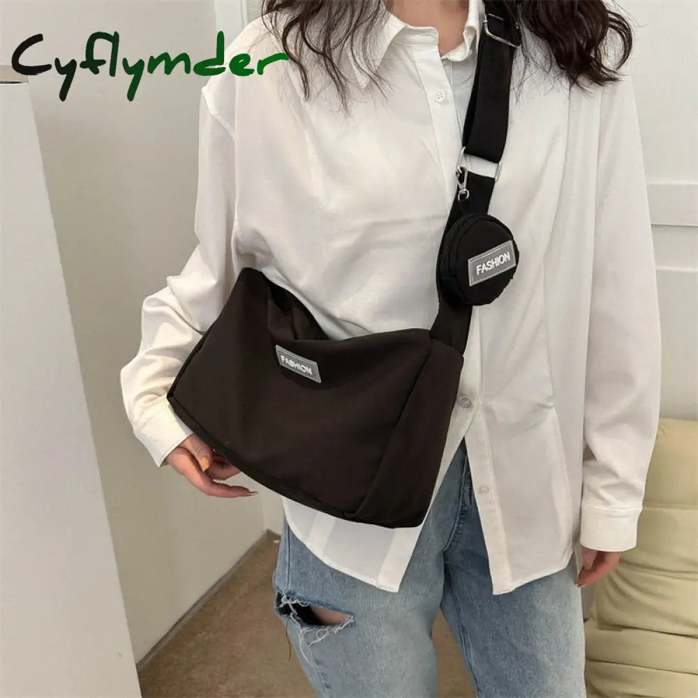 Ins Simple Campus Canvas Bag Spring New High Capacity Women’s Fashion Girl Single Shoulder