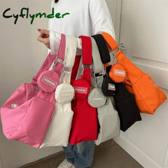 Ins Simple Campus Canvas Bag Spring New High Capacity Women’s Fashion Girl Single Shoulder