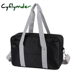 Japanese Student Bag Jk Handbag Travel Lady Shoulder High School Totes Messenger Bags Black Gray-