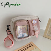 Japanse Style Kawaii Bag Girls Student Small Nylon Mutipockets Transparent Crossbody Bags Women New