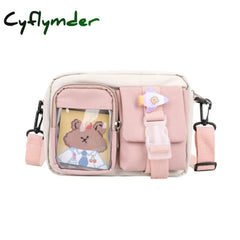Japanse Style Kawaii Bag Girls Student Small Nylon Mutipockets Transparent Crossbody Bags Women New