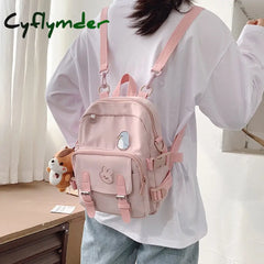 Korean Style Canvas Small Mini Backpack For Women New Fashion Travel Leisure School Bag Tennage