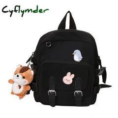 Korean Style Canvas Small Mini Backpack For Women New Fashion Travel Leisure School Bag Tennage