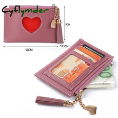 Men Women Fashion Solid Color Credit Card Id Multi-Slot Holder Casual Pu Leather Mini Coin Purse