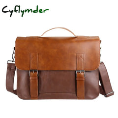 Men’s Laptop Leather Briefcases Business Handbags Messenger Bag Large Vintage Crazy Horse Handbag