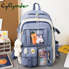 New 4 Pcs Sets Purple Colour Children’s School Backpack Kawaii Women’s Bookbag Bags For Teens