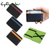New Brand Men’s Leather Magic Wallet Money Clips Thin Clutch Bus Card Bag For Women Small Cash