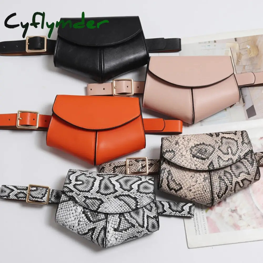 New Fanny Pack Women Waist Belt Bag Serpentine Vintage Bags Girl Fashion Bum Pouch Phone Leather