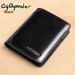 New Genuine Leather Rfid Wallets For Men Vintage Thin Short Multi Function Id Credit Card Holder