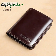 New Genuine Leather Rfid Wallets For Men Vintage Thin Short Multi Function Id Credit Card Holder