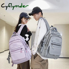 New Nylon Backpacks For Student Solid Color School Bag Teenagers Large Capacity Travel Rucksack
