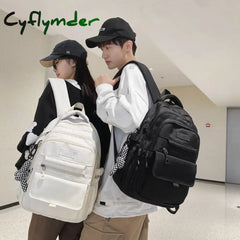 New Nylon Backpacks For Student Solid Color School Bag Teenagers Large Capacity Travel Rucksack