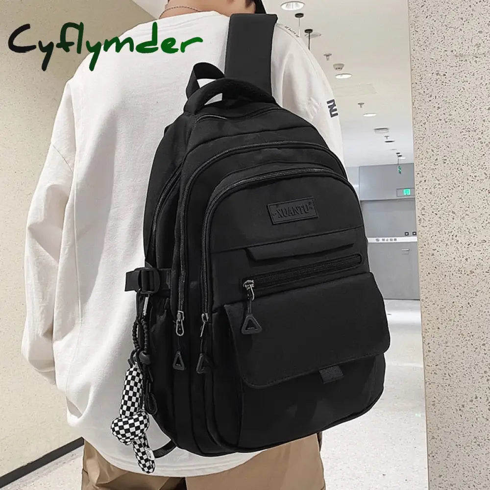 New Nylon Backpacks For Student Solid Color School Bag Teenagers Large Capacity Travel Rucksack