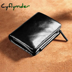 New Rfid Anti Theft Men’s Wallet Retro Three Fold Business Card Holder Money Bag Purse Vintage