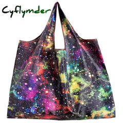 New Tote Foldable Colors Eco Reusable Polyester Portable Shoulder Handbag Cartoon Green Folding
