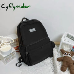 New Waterproof Nylon Women Backpack Large Capacity Solid Color Travel Bag College Schoolbag For