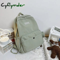 New Waterproof Nylon Women Backpack Large Capacity Solid Color Travel Bag College Schoolbag For