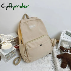 New Waterproof Nylon Women Backpack Large Capacity Solid Color Travel Bag College Schoolbag For