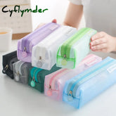 Nylon Transparent Mesh Pencil Case Large-Capacity Pen Bag Cute Storage For Student School Supplies