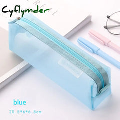 Nylon Transparent Mesh Pencil Case Large-Capacity Pen Bag Cute Storage For Student School Supplies