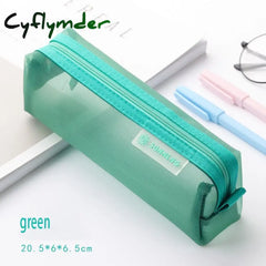 Nylon Transparent Mesh Pencil Case Large-Capacity Pen Bag Cute Storage For Student School Supplies