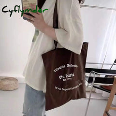 Ofr Paris French Letter Print Canvas Bag Thin Cloth Shopping Handbag Tote Summer Sholder For Girl
