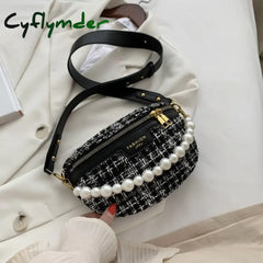 Pearl Designer Mini Woolen Cloth Crossbody Bags For Women Winter Shoulder Handbags Female Travel