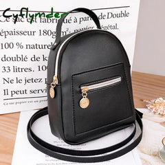 Pu Leather Small Backpack For Teenage Girls Fashion Leisure Zipper Shoulder Bag Knapsack Mini
