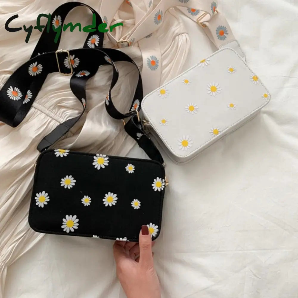 Pu Leather Zipper Shoulder Bags Women Floral Printed Crossbody Messenger For Outdoor Shopping
