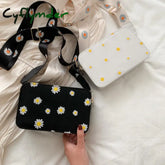 Pu Leather Zipper Shoulder Bags Women Floral Printed Crossbody Messenger For Outdoor Shopping