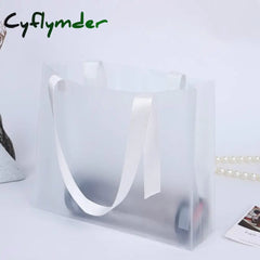 Pvc Shopper Handbag Transparent Frosted Plastic Clothing Reusable Store Shopping Gift Bag Cosmetic