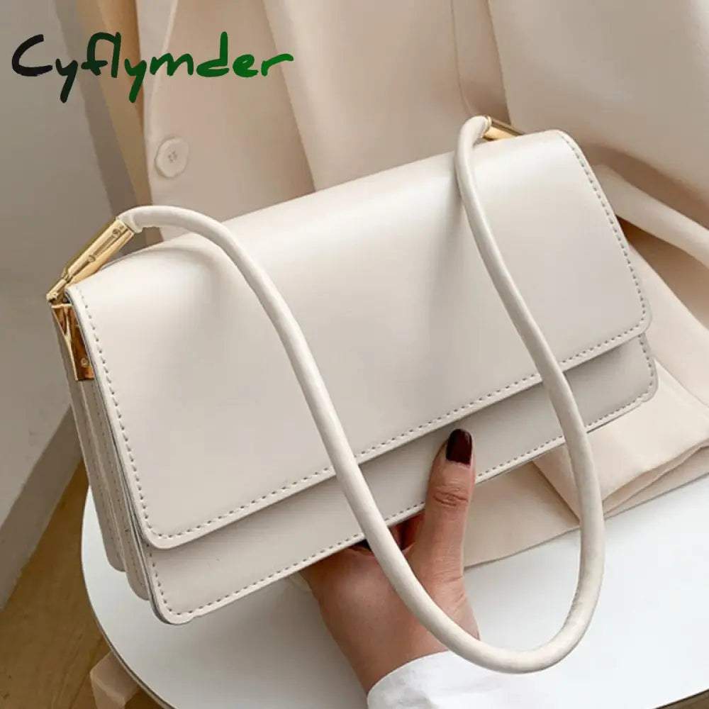 Soft Pu Leather Baguette Shoulder Bags For Women Simple Armpit Bag Lady Handbags Female Trend Solid