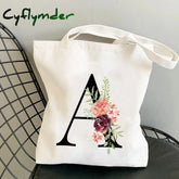 Summer New Flower Letter Bolsa Feminina Shoulder Canvas Bags Large Capacity Wild Messenger Bag Cute