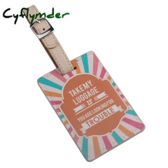 Travel Accessories Cute Letters Luggage Tag Women Men Portable Pu Leather Label Suitcase Id Address