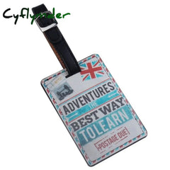 Travel Accessories Cute Letters Luggage Tag Women Men Portable Pu Leather Label Suitcase Id Address