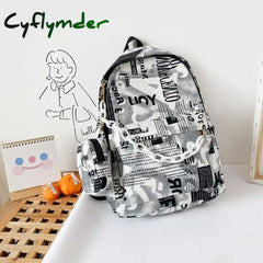Vintage Casual Women Nylon Backpack Fashion Cow Pattern School Bags For Students Teenagers Girls