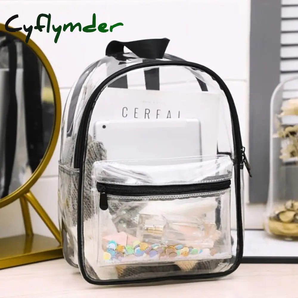 Women Backpack Transparent Waterproof Pvc Bag Girls Handbag College Students Travel Clear Cheap